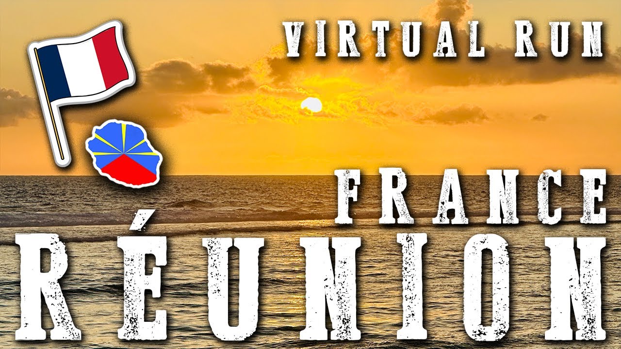 🆃RE🅰DMILL | Virtual 🆁un - SUNSET RUN- St PAUL- RÉUNION ISLAND -  FRANCE #treadmill #virtualrun