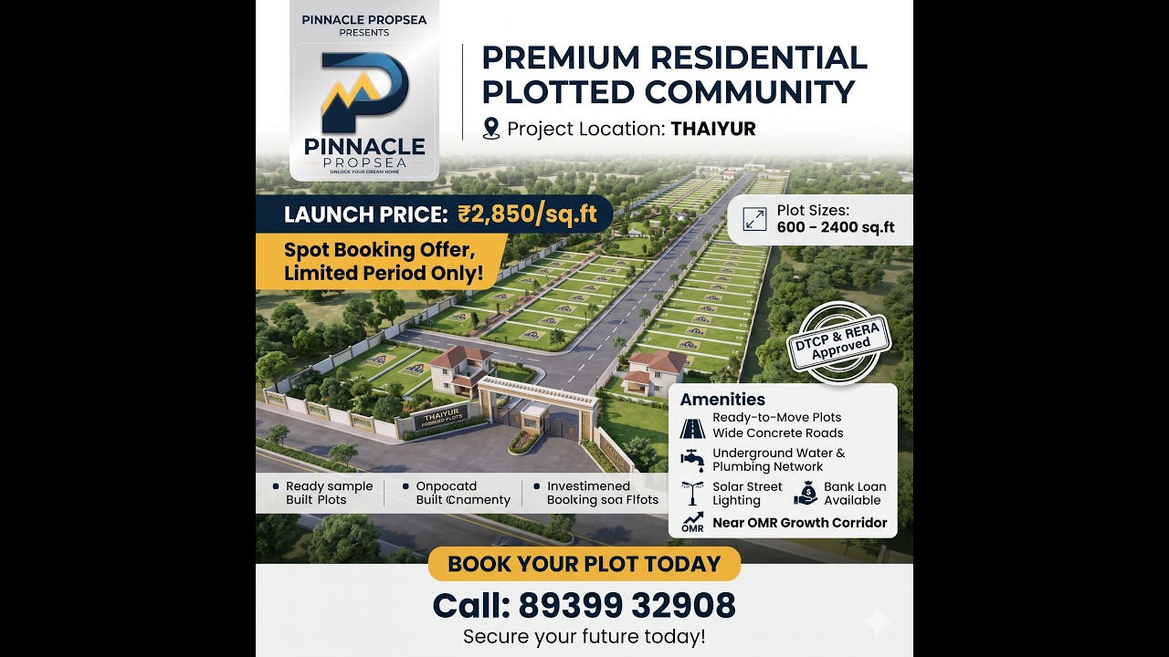 PREMIUM RESIDENTIAL PLOTS at THAIYUR