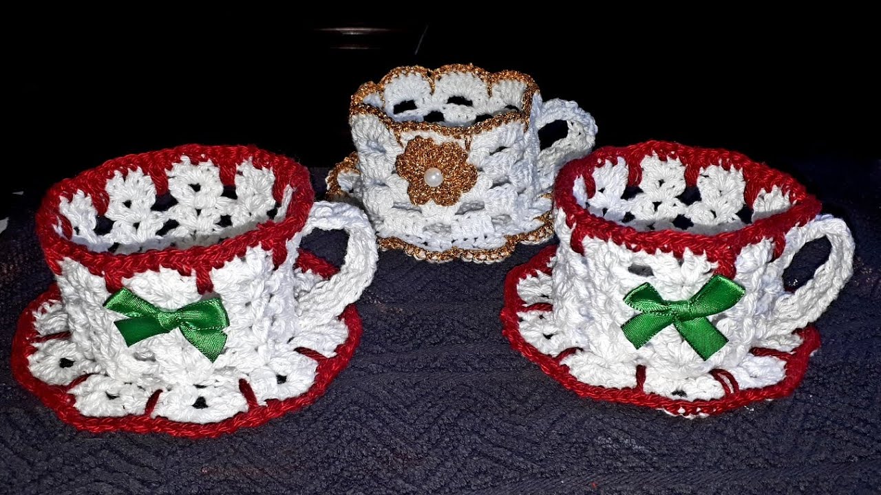 Crochet Tea cups                            #crochetpatterns #crochet #crochetaddict