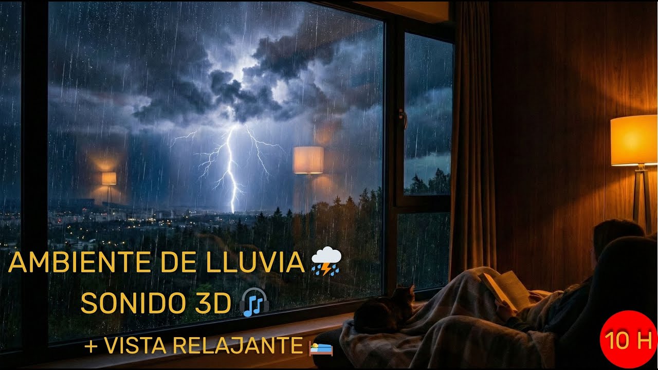 Lluvia Fuerte y Truenos Para Dormir 💤 Heavy Rain and Thunder Sounds ⛈️ Relaxing Ambience