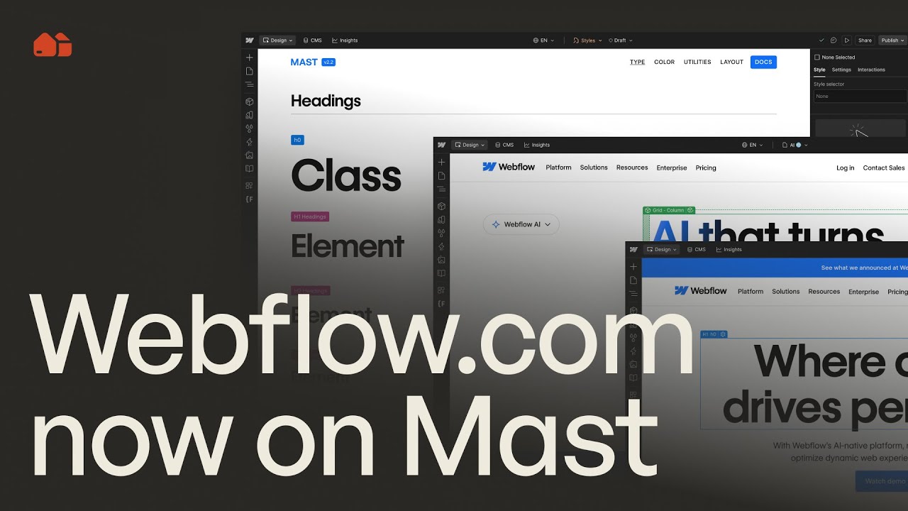 Mast in action on the new webflow.com