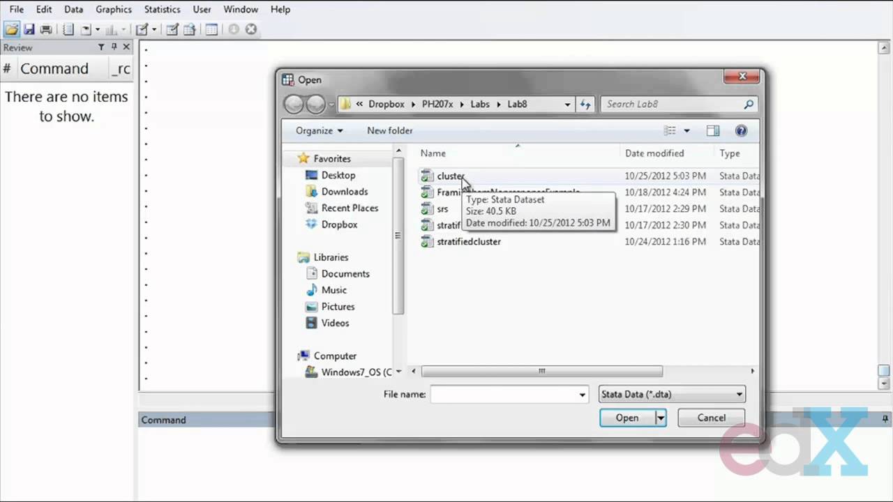Week 8 : TUTORIAL: SURVEY DATA ANALYSIS IN STATA: CLUSTER SAMPLING