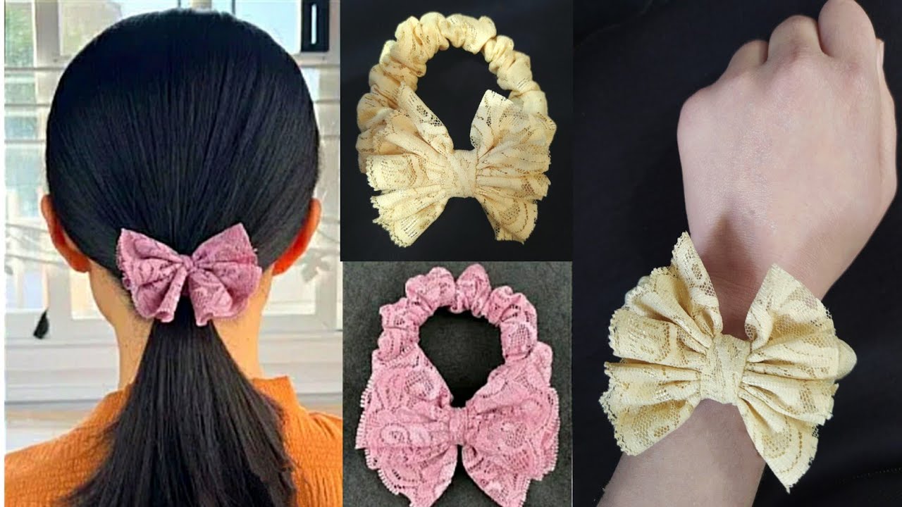 خياطة ربطة شعر من دانتيل رائعة 🎀😍