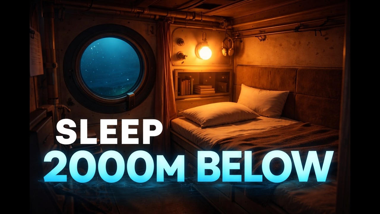 Deep Sea Submarine Cabin 🌊 2000m Below the Ocean | 3+ Hours Deep Sleep & Focus Ambience