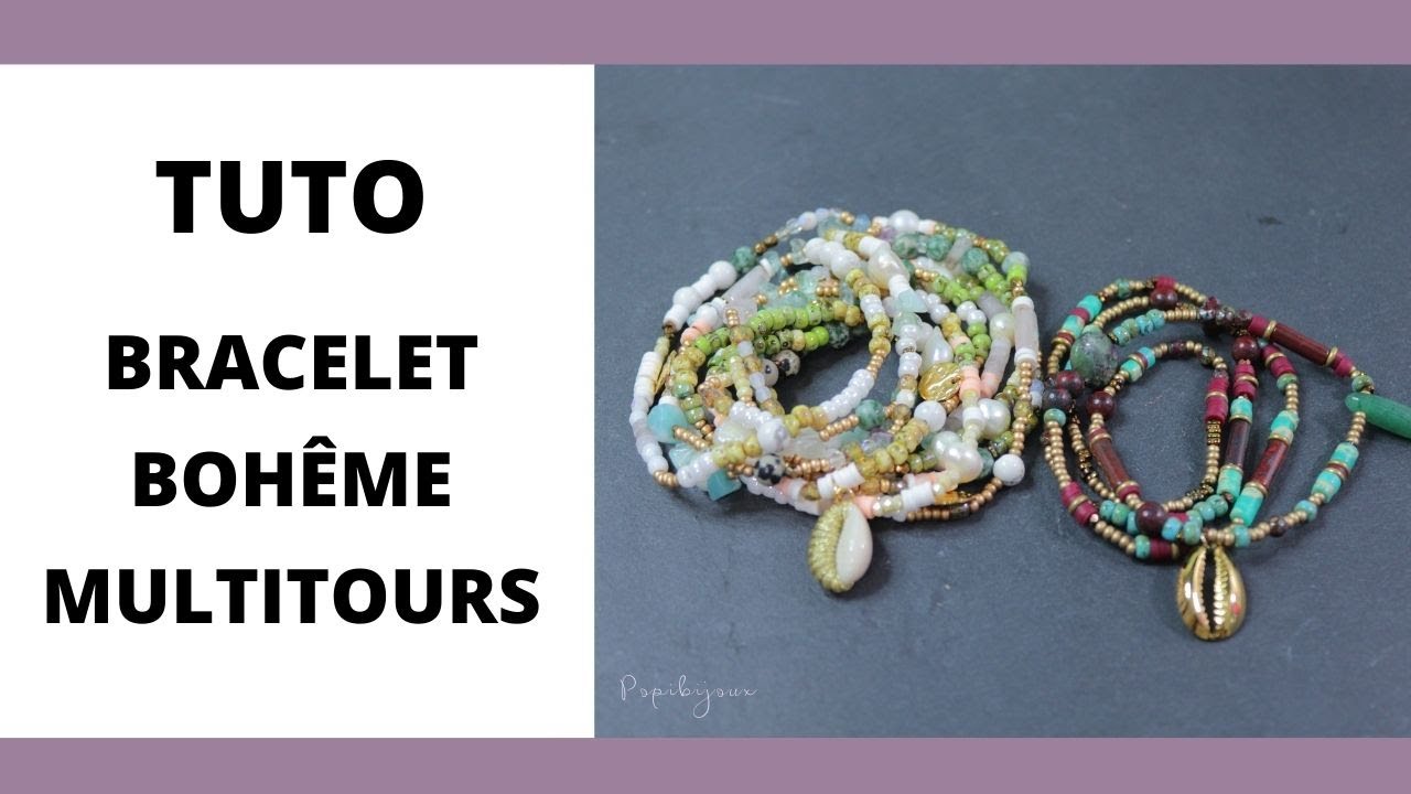 TUTO BRACELET BOHÊME MULTITOURS / Comment faire un bracelet élastique multitours ?