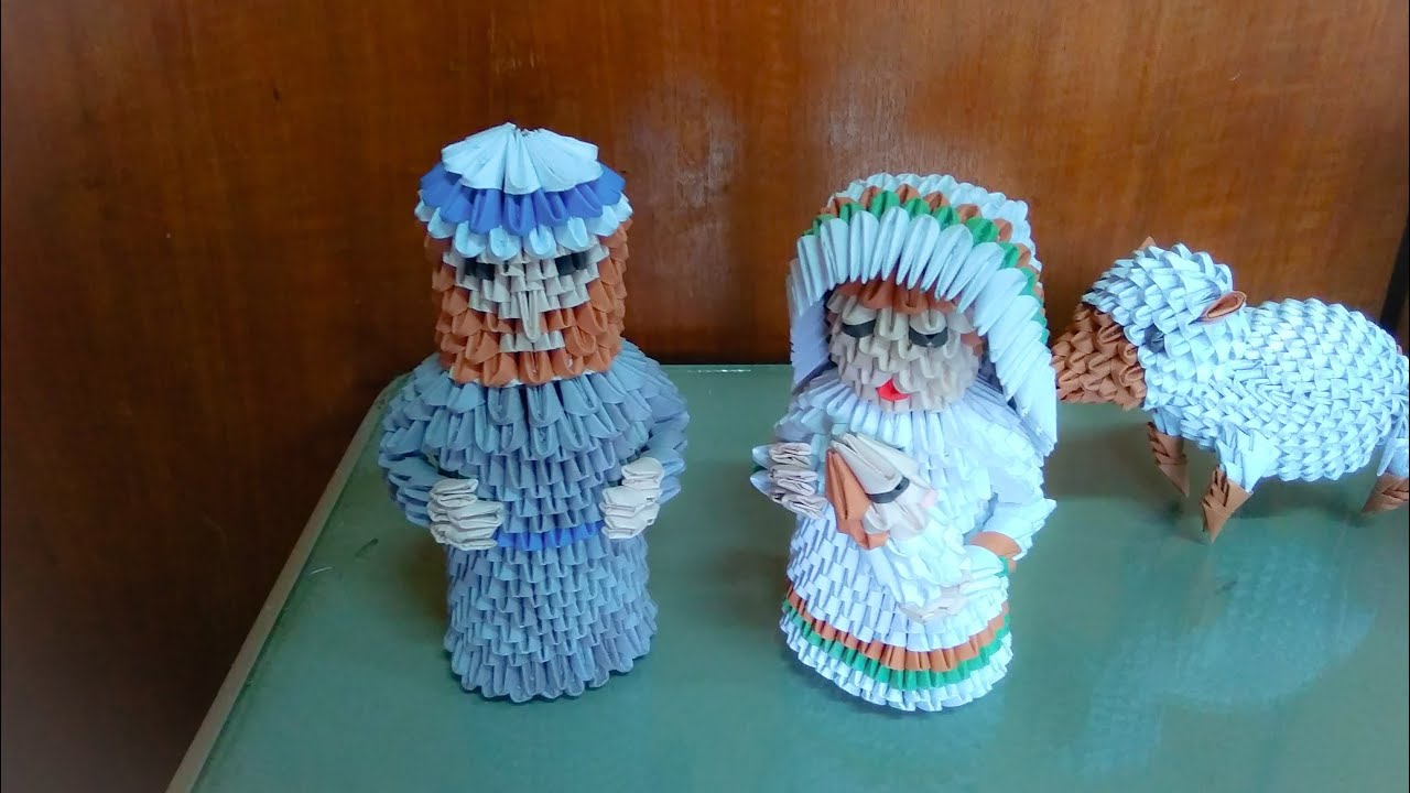3d origami Maria n baby Jesus tutorial (nativity) easy