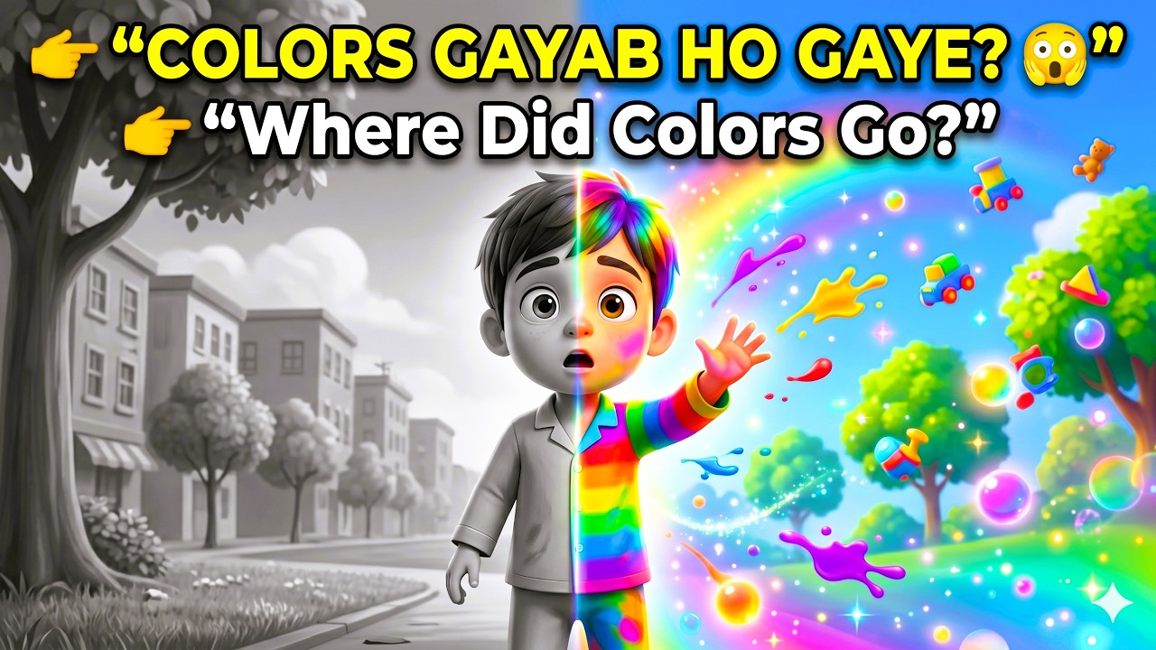 🌈 The Day Colors Went Missing | Piku’s Magical Dream💫 #KidsStory#Piku#EducationalStory#DreamStory