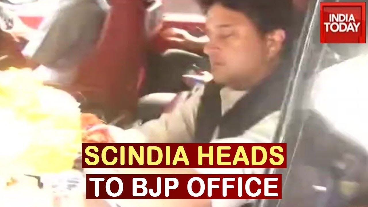 Jyotiradiya Scindia Leaves For BJP Office; Amit Shah, JP Nadda Likely To Be Present For Induction