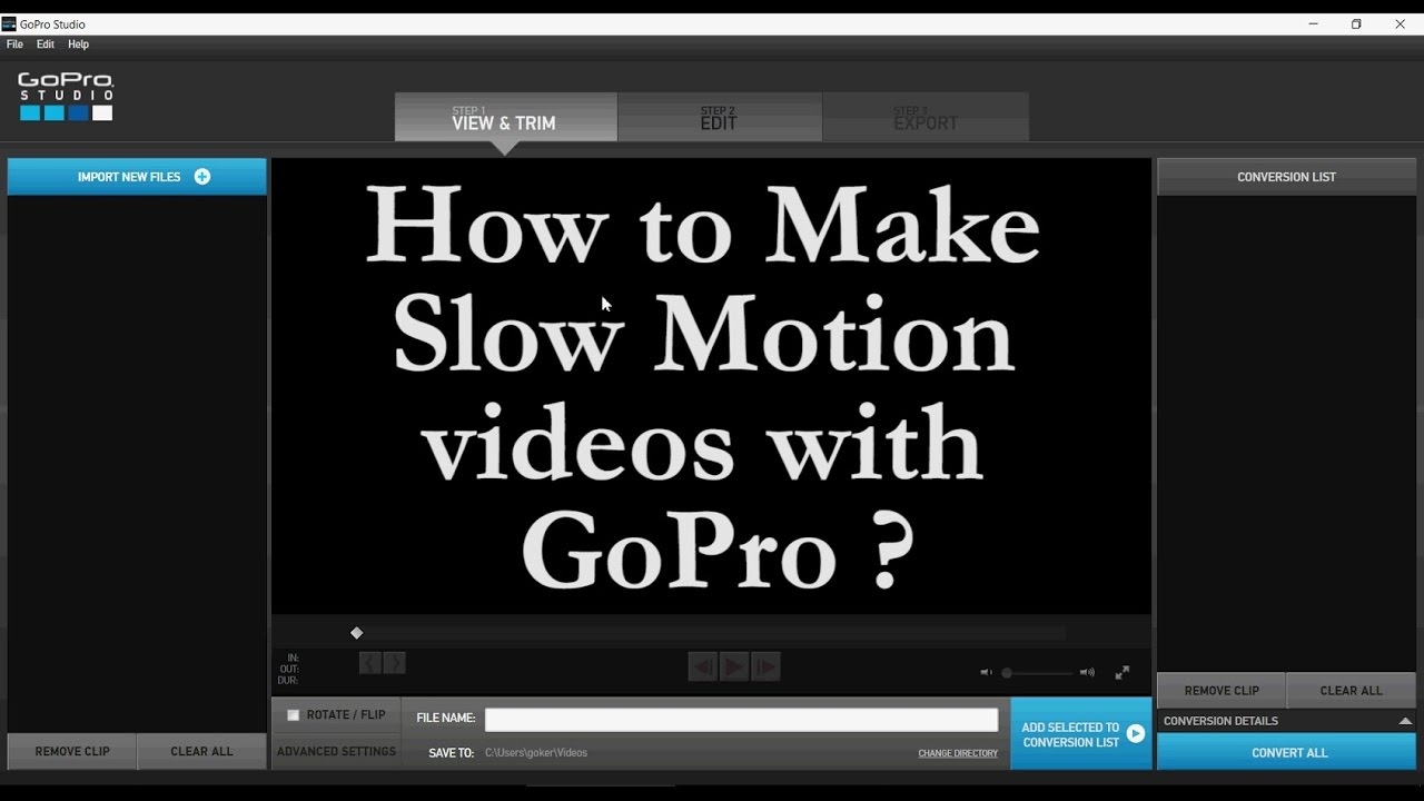 GoPro Studio : Slow Motion Tutorial