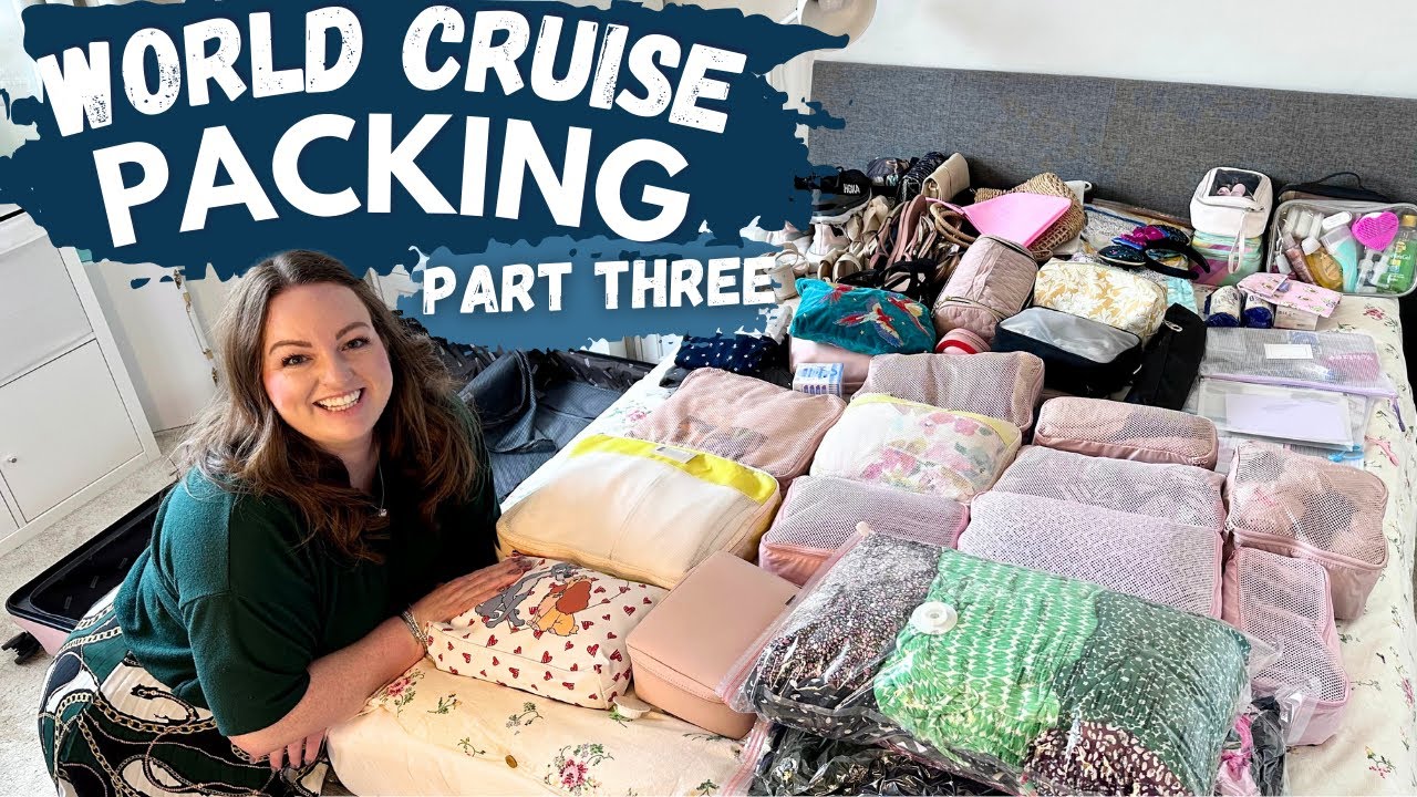 WORLD CRUISE PACK WITH ME • PART THREE! 🛳️  6 SUITCASES! 🧳 couples packing for 2 months onboard 🌎 AD