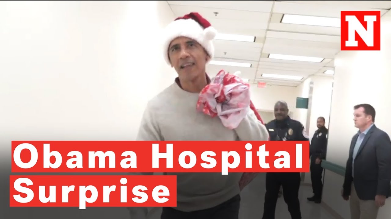 Barack Obama Surprises Patients At Children's Hospital Dressed As Santa