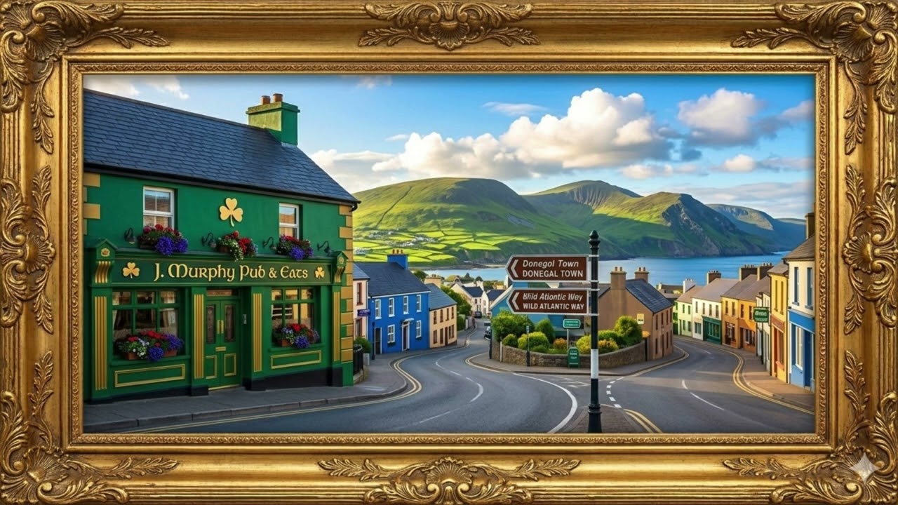 Visit Ireland for St. Patrick's Day with a 4K Frame TV Art screensaver - Camino Verde a Donegal 4K