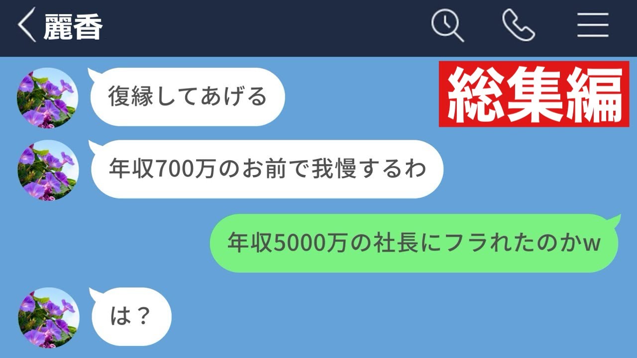 【LINE】年収700万の彼氏を捨てて年収5000万の社長を選んだ女の悲惨な末路www【総集編・作業用】