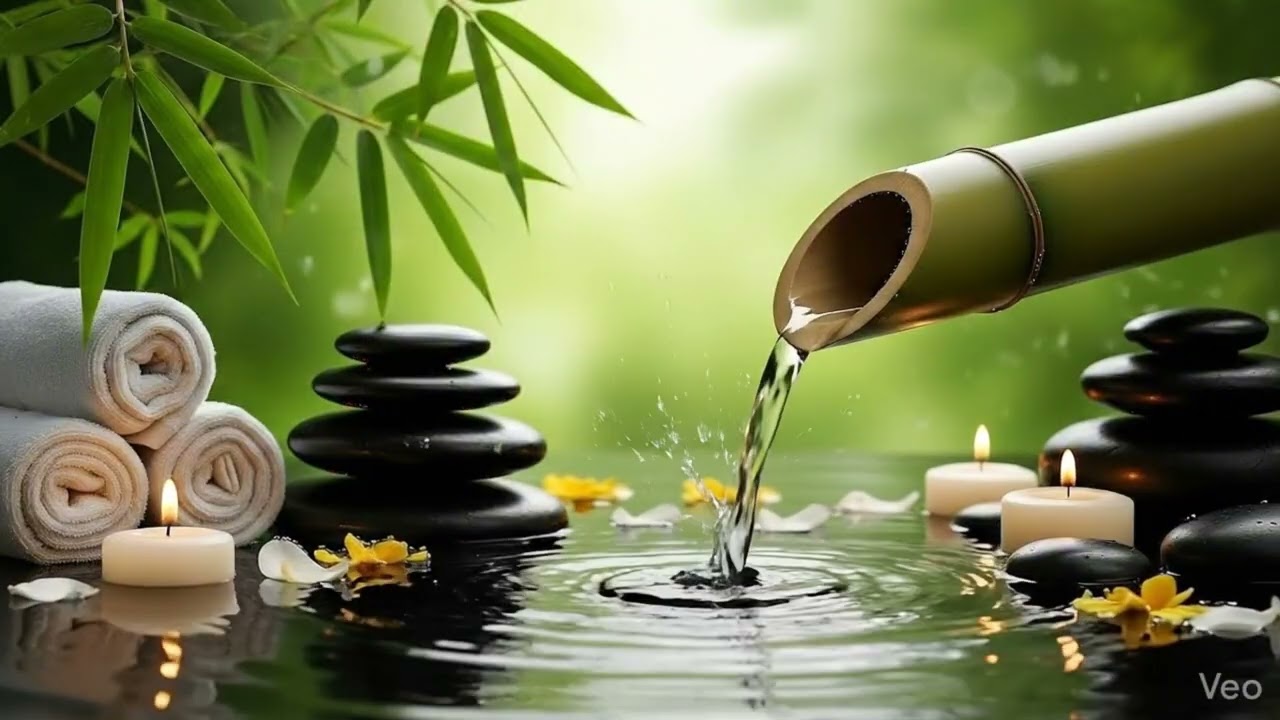 30 💧 Bamboo Water Flow & Soft Piano 🌿 Peaceful Spa Music for Deep Relaxation, Healing & Inner Calm 🌙