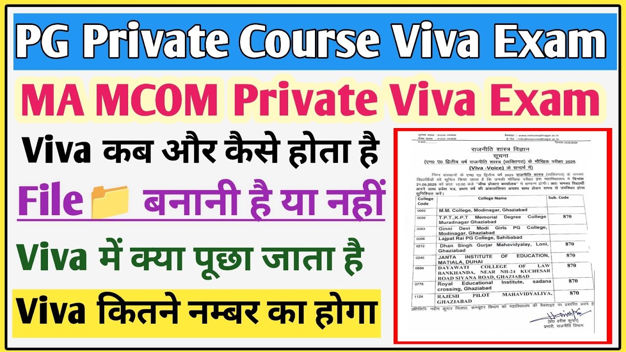 CCSU Private Viva Exam 2026 | Viva kaise hota hai | Ma ka Viva kaise hota hai | ma viva exam 2026 