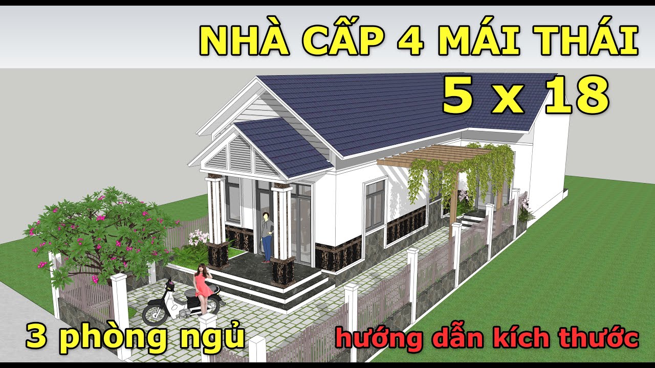 #45 NHÀ CẤP BỐN MÁI THÁI 5x18 - 3 phòng ngủ - LH: 09.888.476.74