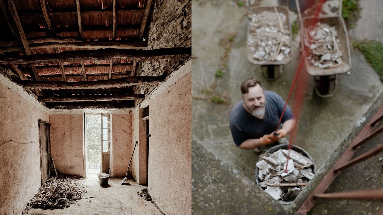 #44 Очистка задней части дома и удаление гнилого потолка