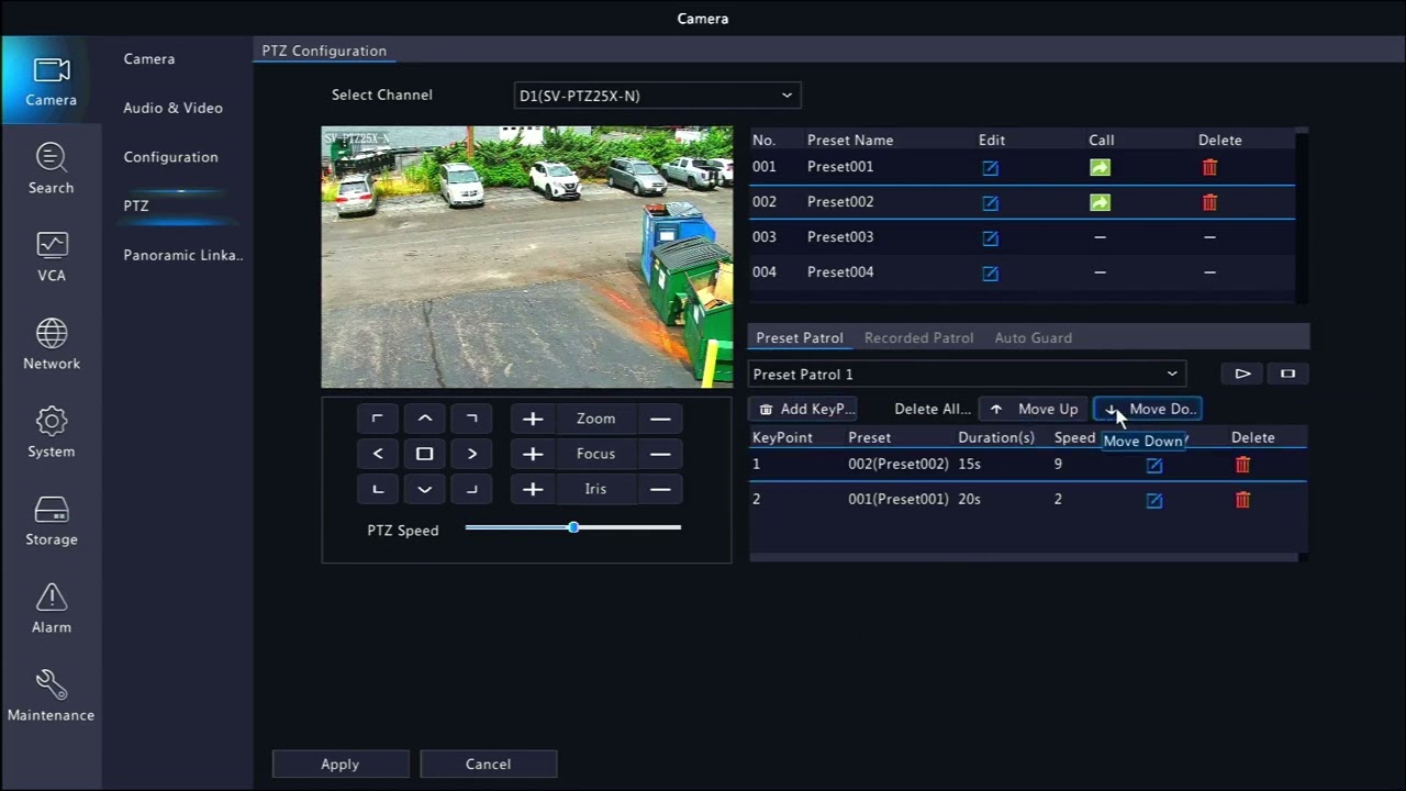 SureVision Pan Tilt Zoom Cameras - Configuration and Set Up |  Auto-tracking