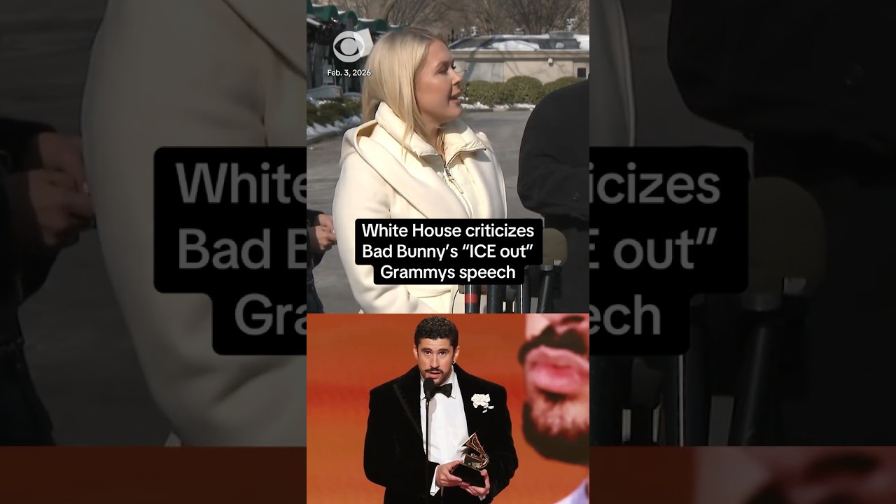 Karoline Leavitt criticizes musician Bad Bunny&rsquo;s &ldquo;ICE out&rdquo; remark at Grammy Awards #shorts