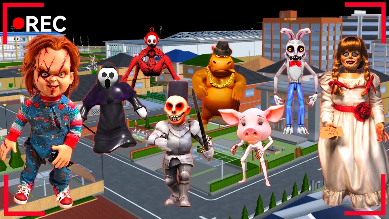Yuta Mio Panik CCTV Merekam PASUKAN HANTU CHUCKY, ANNABELLE Di Kota Sakura 😱 Sakura School Simulator