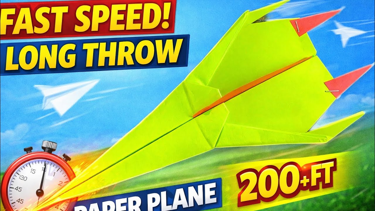 How to Make a Long Throw FAST Speed Paper Plane ✈️ | Extreme Distance & Power Flight