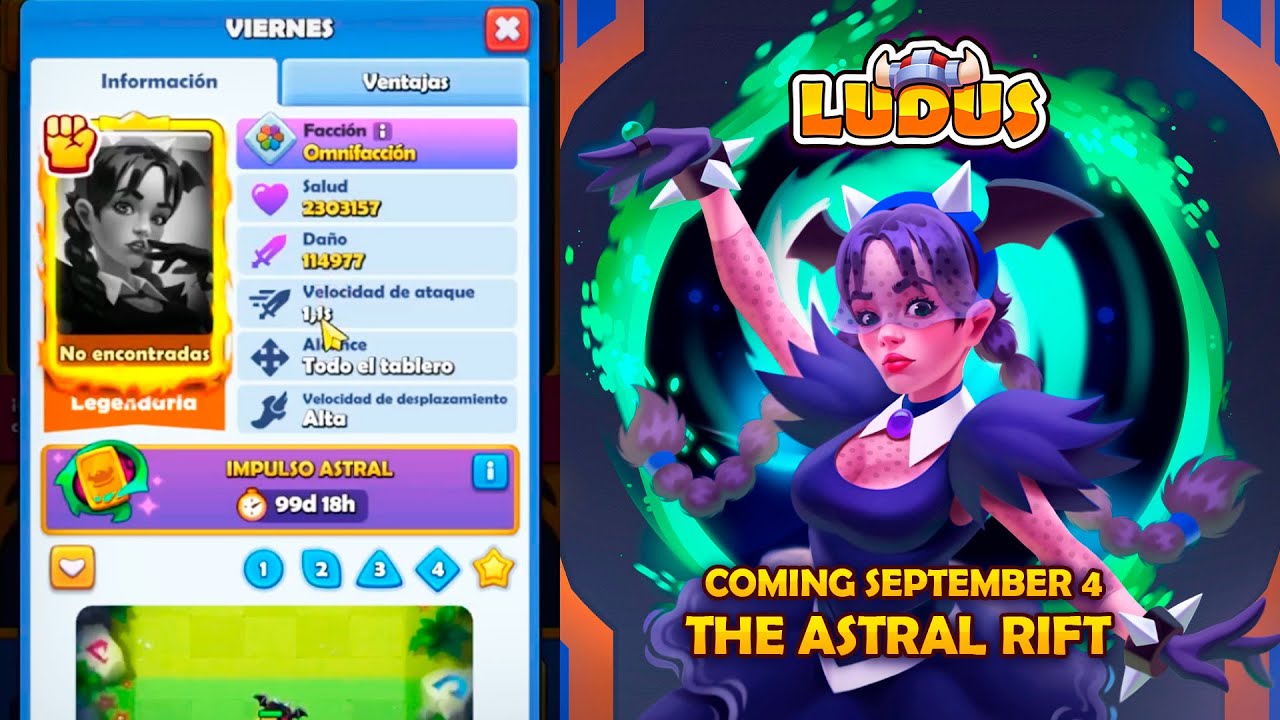 🌌 Desbloqueamos a Viernes | Nuevo Héroe Astral en Ludus Merge Arena PvP ¿Vale la Pena?