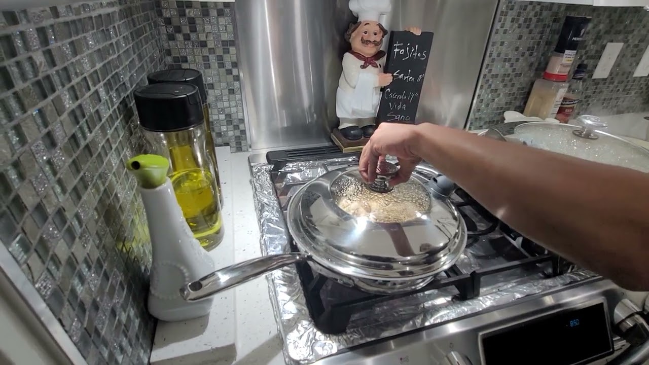 princess house Banni. cocinando fajitas en sartenes de vida sana