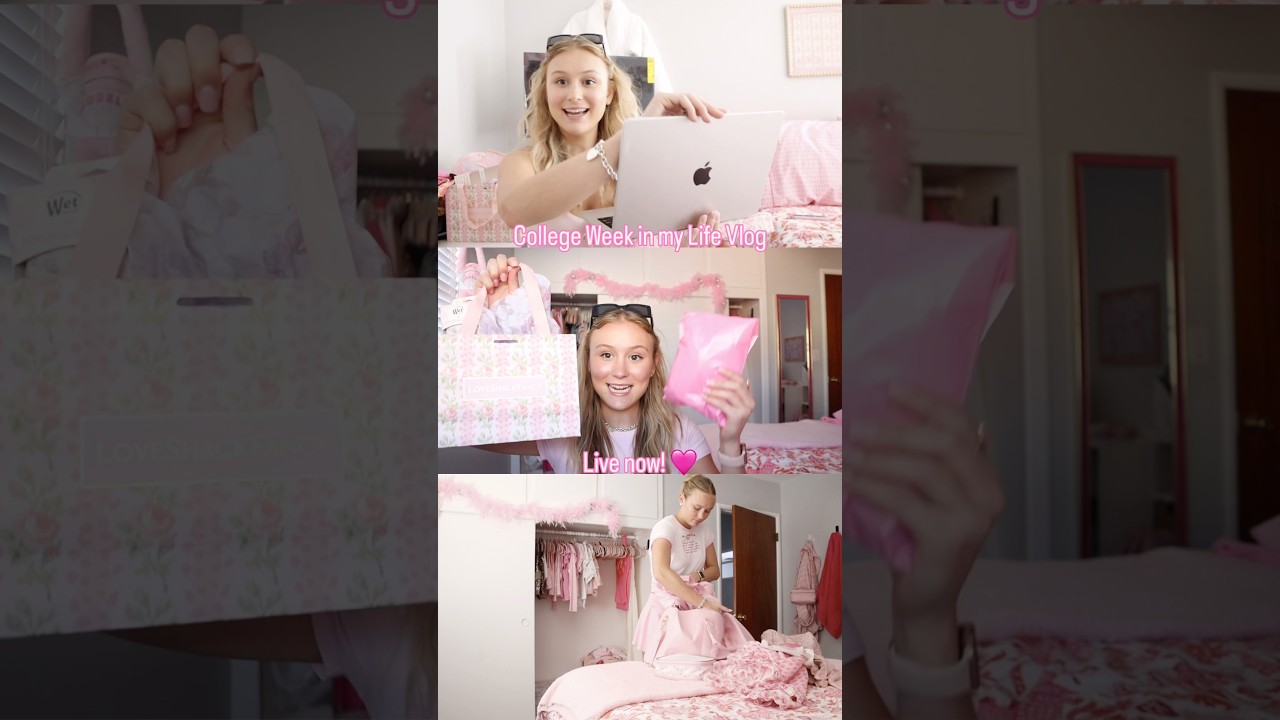 #girlyvlog #preppyvlog #pinkaesthetic #collegelife #collegevlog #girlythings #loveshackfancyhaul