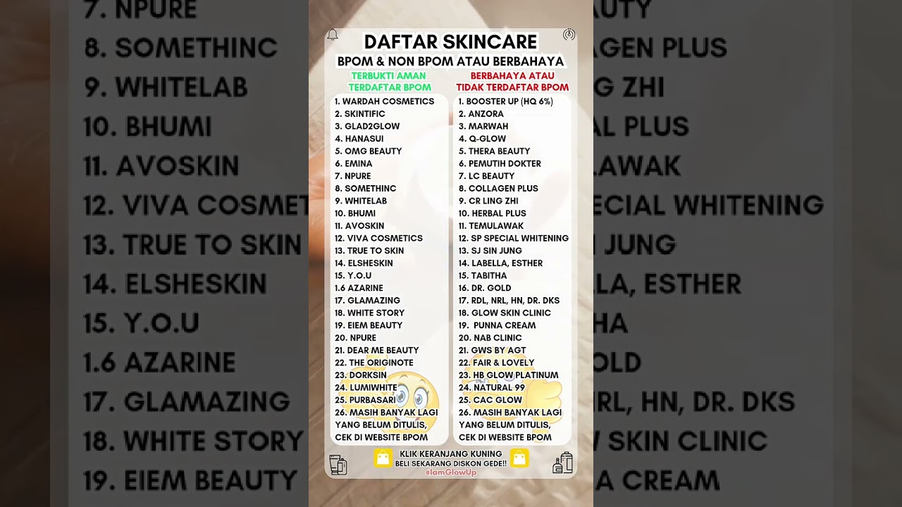 REVIEW DAFTAR SKINCARE BPOM DAN TIDAK #reviewjujur #skincare #reviewkosmetik #bpom #review #beauty