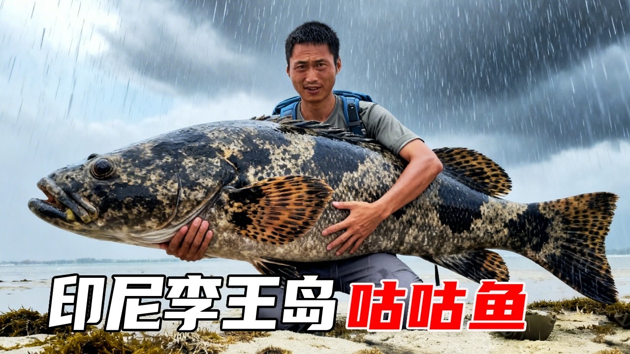 印尼李王岛荒岛生存（中）：模仿当地渔民捕获咕咕鱼，给木筏安装推进器，在狂风暴雨中艰难前行【户外平头哥】