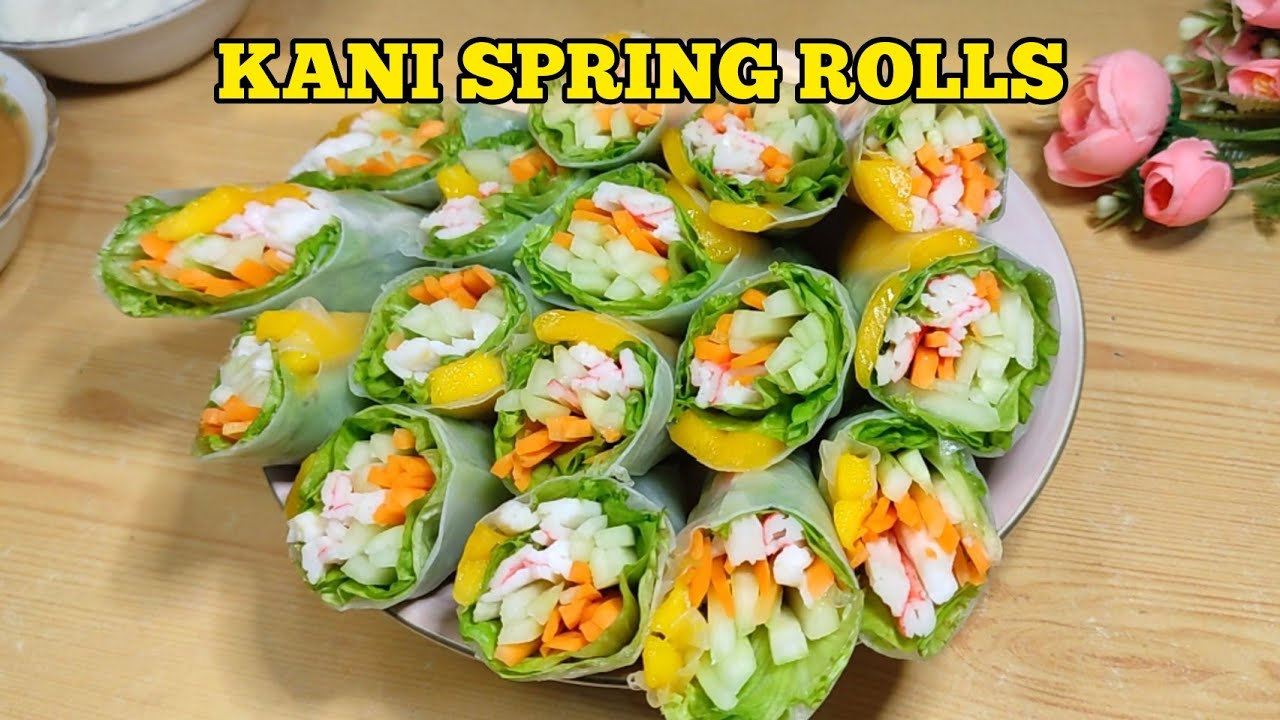 KANI SALAD SPRING ROLL with Peanut and Mayo Sauce | Healthy and Delicious Kani Salad Roll Recipe