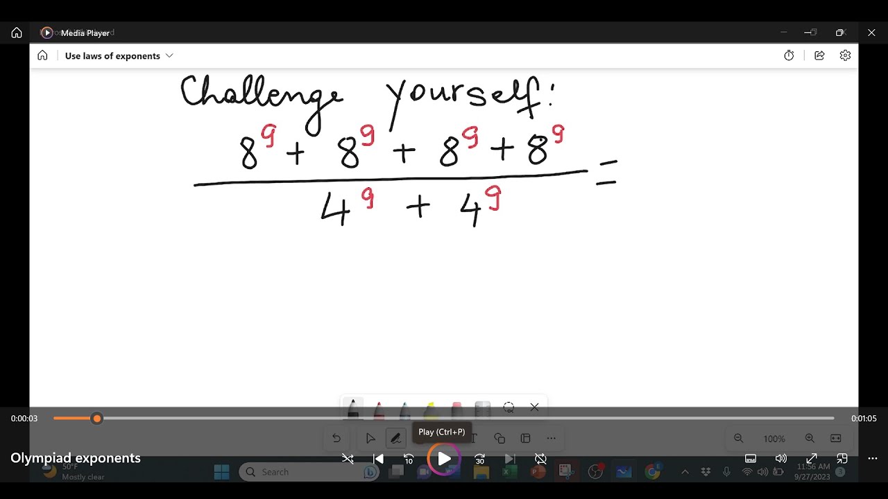 IB MYP4 UNSCRAMBLE The Challenge Exponents Question