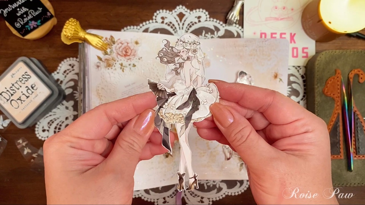 ASMR | Lace And Rose ft. Desk Cosmos | Unboxing New Supplies, Collage and Diary Keeping