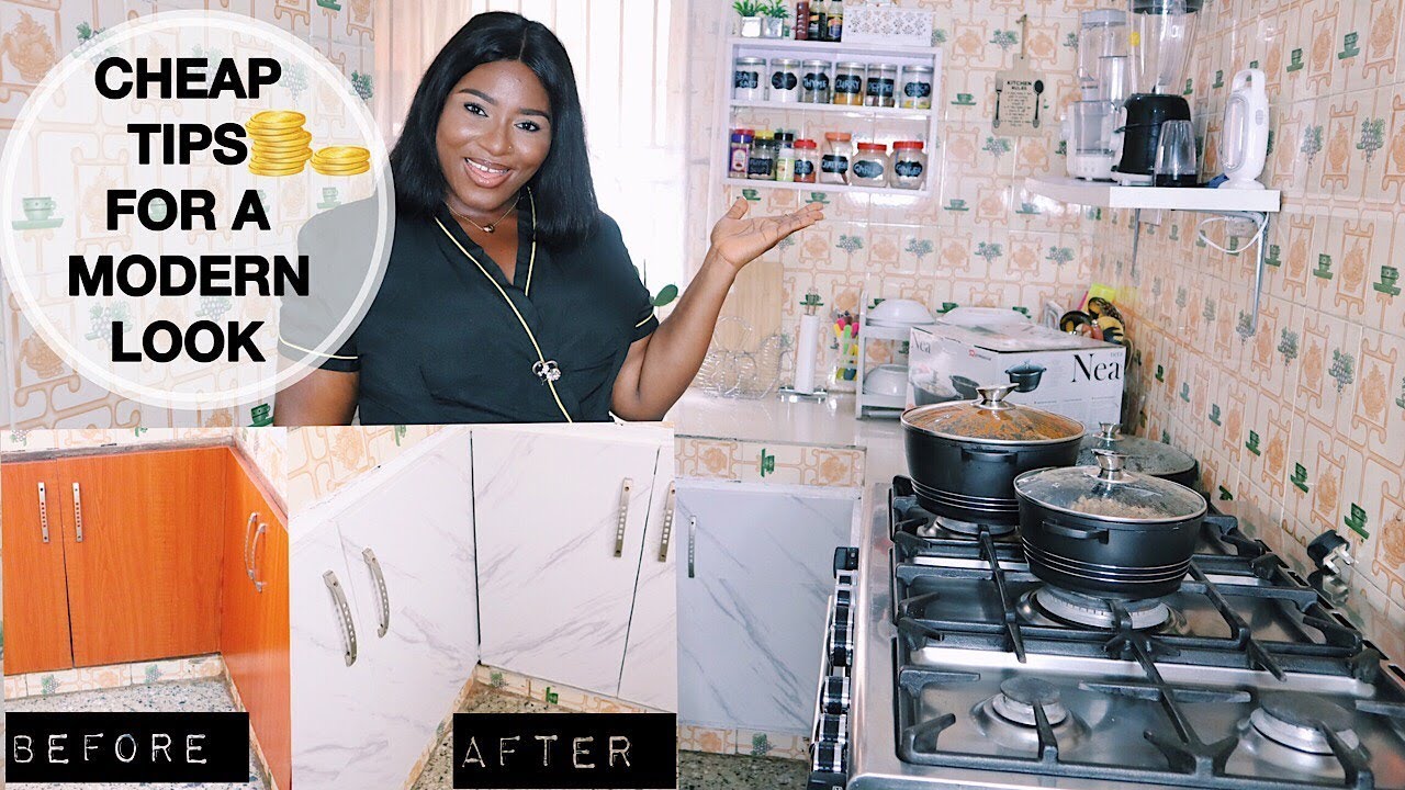 HOW I TRANSFORMED MY KITCHEN TO A CLEAN MODERN SPACE !!VERY INEXPENSIVE & FUNCTIONAL
