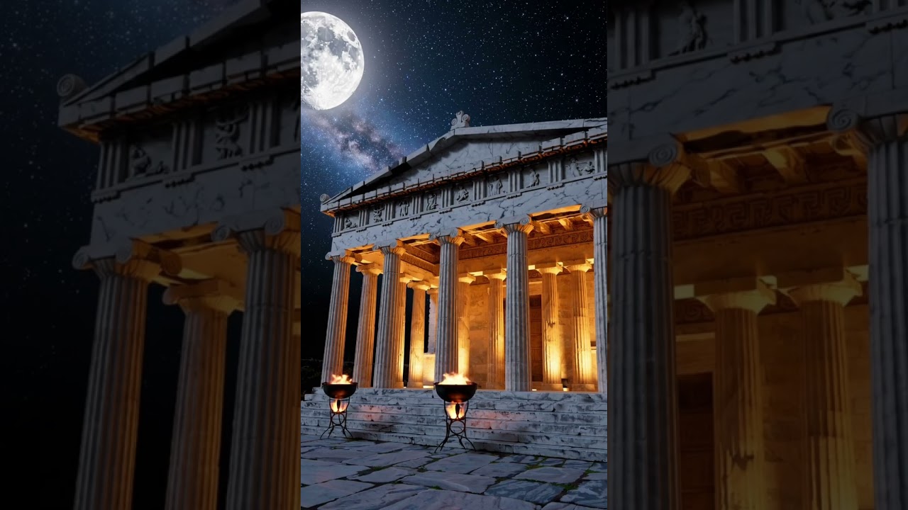 Ancient Athens at Night 🏛️🌌 | 4K Ambient Loop | Temple of Hephaestus in Stillness