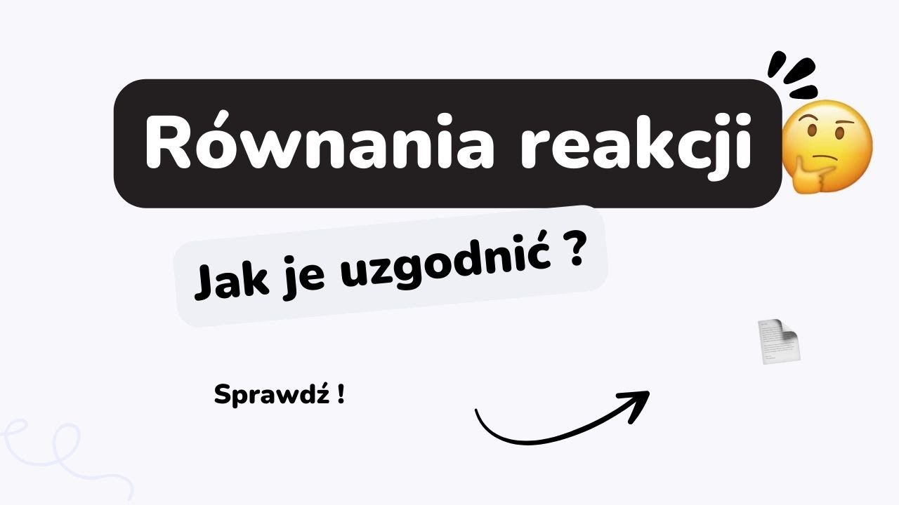 📚🔬 Chemiczne Równania Reakcji! 🔬📚