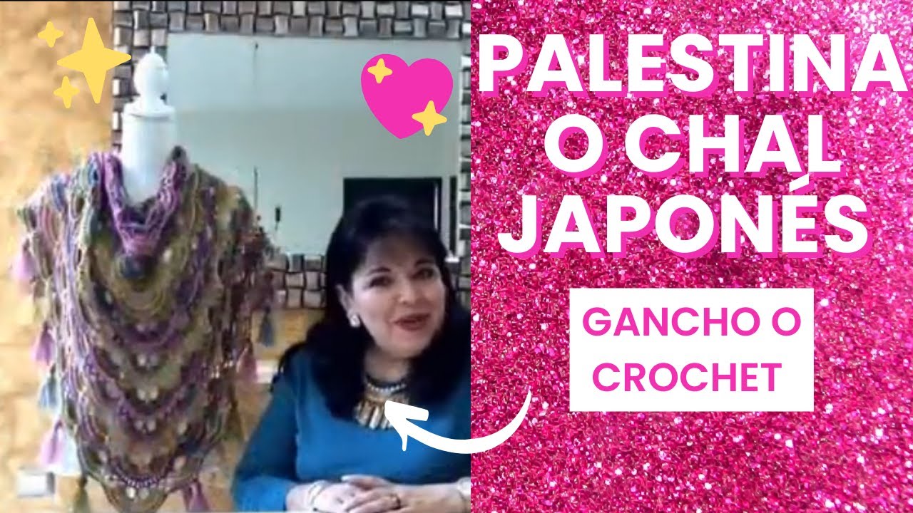 C&Oacute;MO TEJER UNA PALESTINA O CHAL JAPON&Eacute;S EN GANCHO O CROCHET✨✨F&Aacute;CIL Y R&Aacute;PIDO/YO TEJO CON LAURA CEPEDA