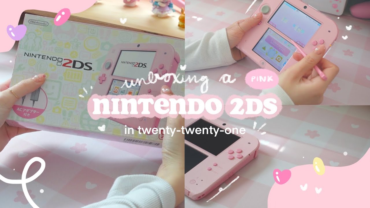 💞 unboxing a pink nintendo 2ds in 2021 | soft aesthetic vibes ✨