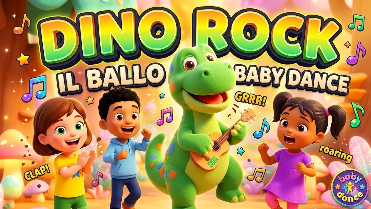 Il Ballo di Dino Rock 🦖 Canzone del Dinosauro per Bambini | Baby Dance e Movimento