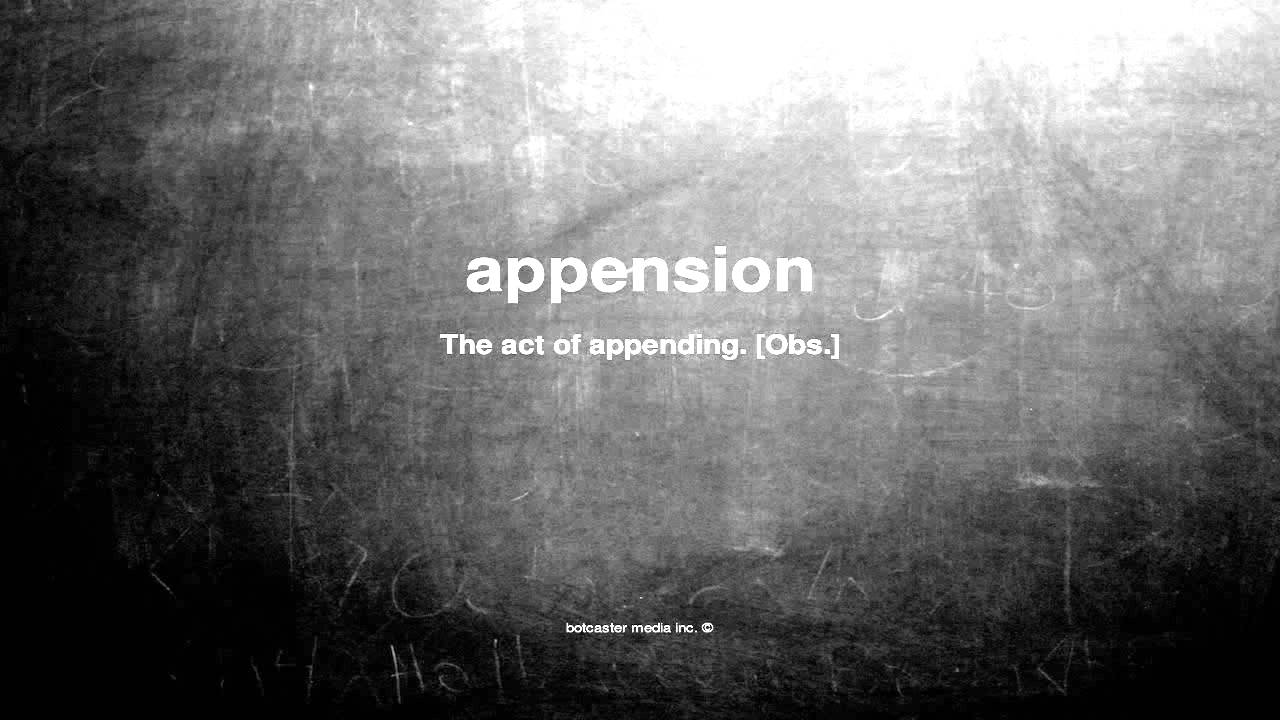 What does appension mean
