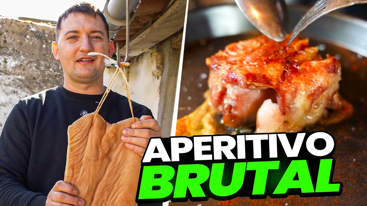 Torreznos crujientes y aperitivo antes del cocido