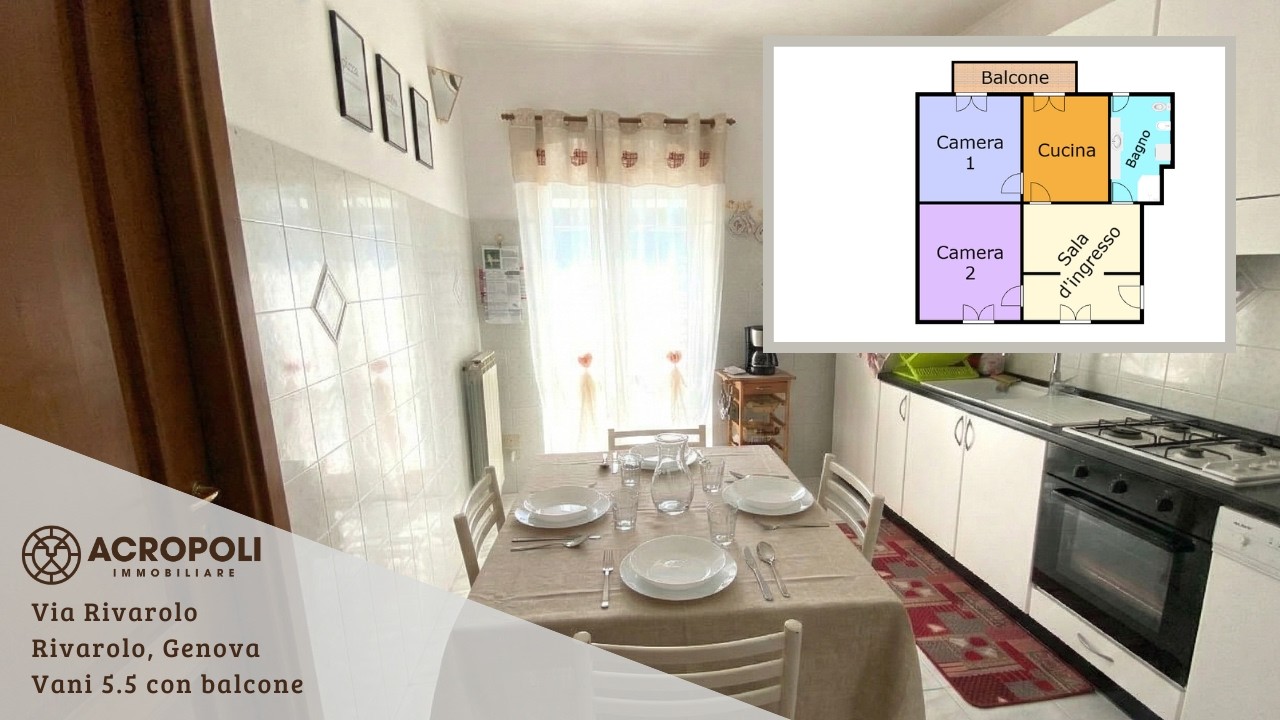 Vendiamo vani 5.5 con balcone in Via Rivarolo, Genova