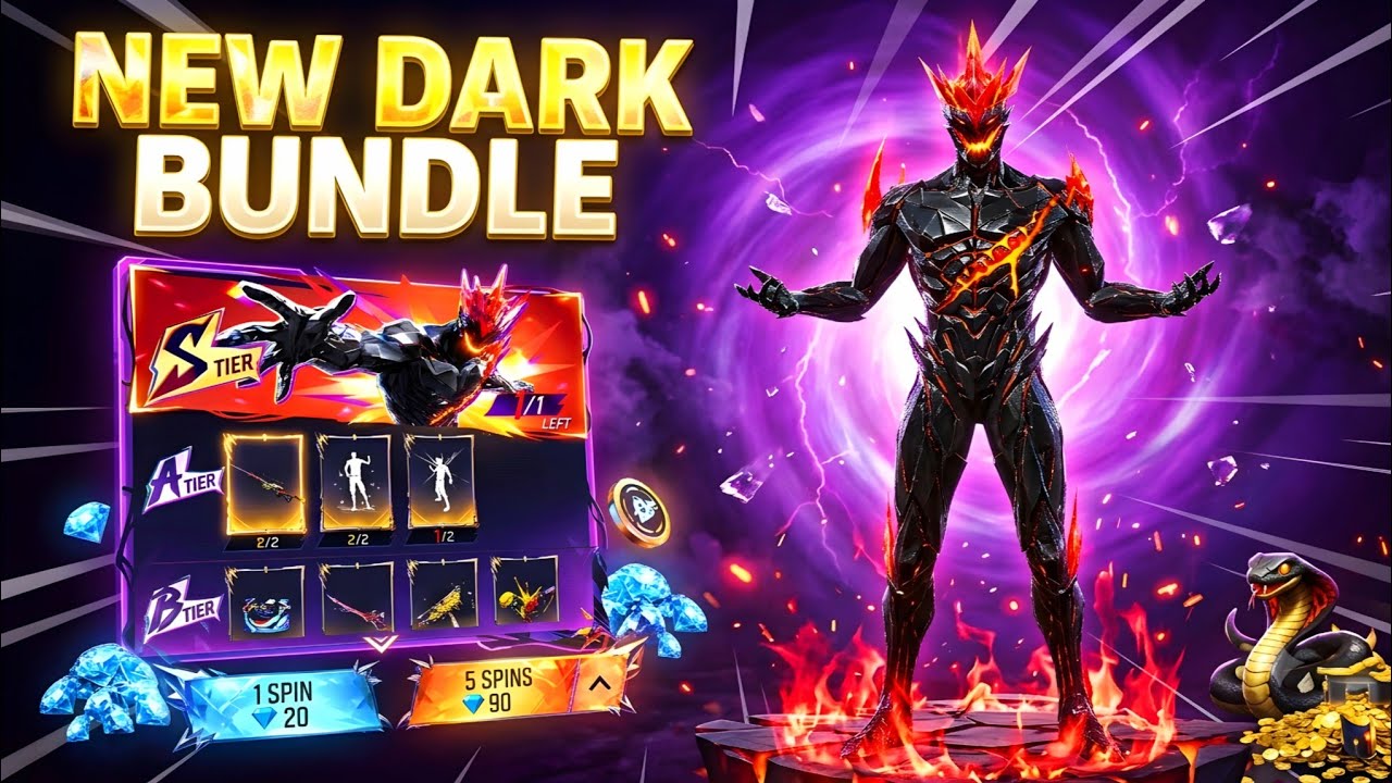 HOW I GOT DARK DESIRE BUNDLE IN ONE SPIN || FREE FIRE MAX NEW EVENT 