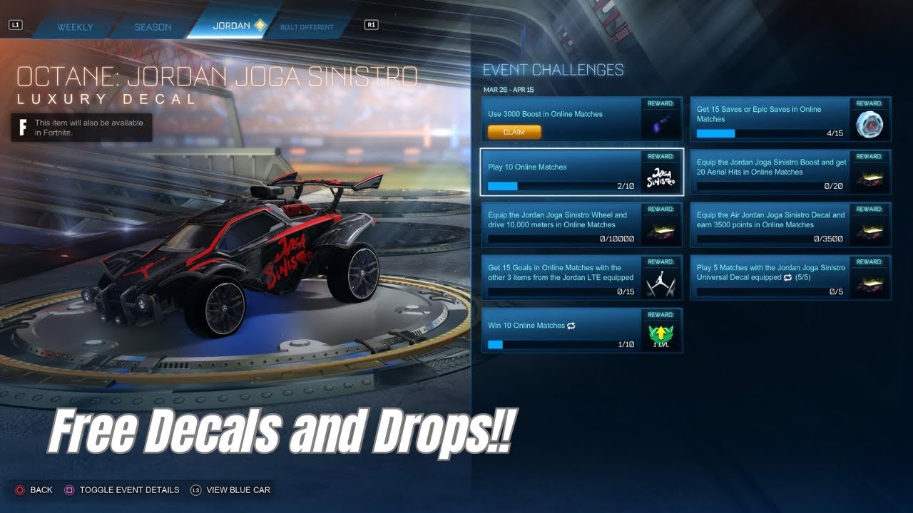 Новые испытания Джордана и бесплатные награды в Rocket League!!