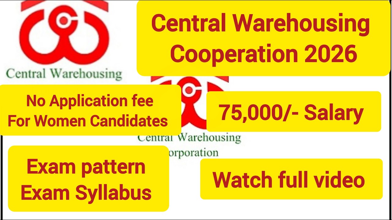 CWC 2026 Exam - 75k Salary - Full details - Pattern and Syllabus || #cwc #agriexams #warehouse