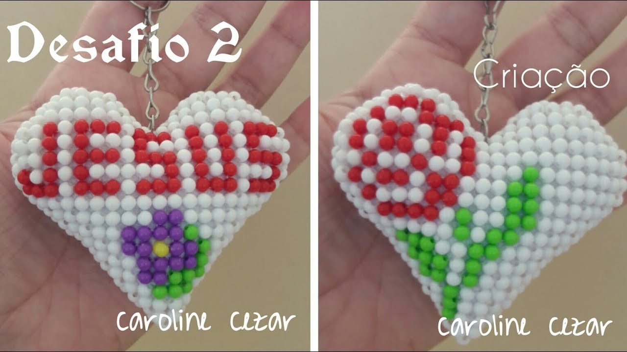 2019 #Desafio 2 - Coração Jesus Com Uma Rosa Parte 1/4 (Beaded Heart Jesus and Flower)