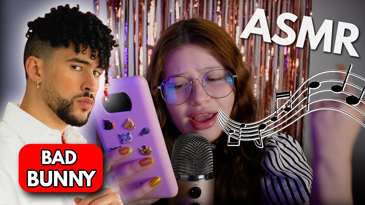 te SUSURRO CANCIONES de😈 BAD BUNNY 🐰para DORMIIR😴 ASMR Muy CERCA del MIC // Vivalen ASMR