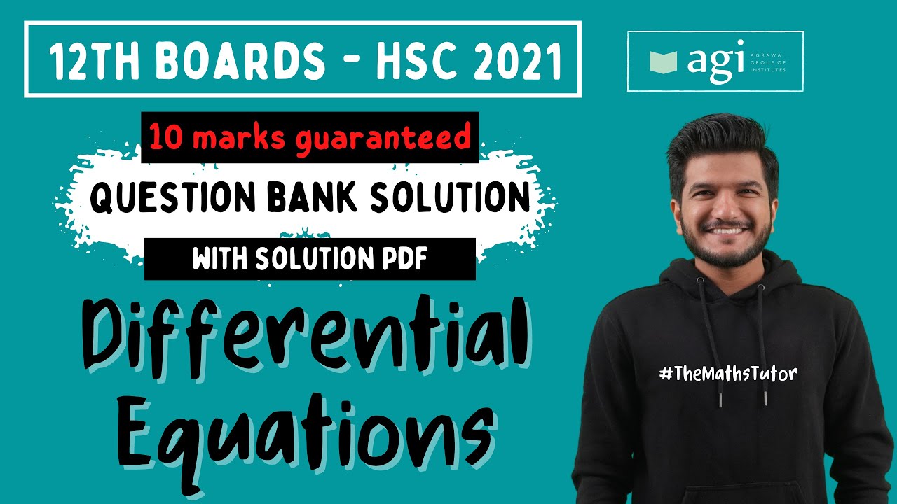 Question Bank Solutions with pdf | Differential Equations | HSC Commerce 2022 | Class 12th | Maths 1