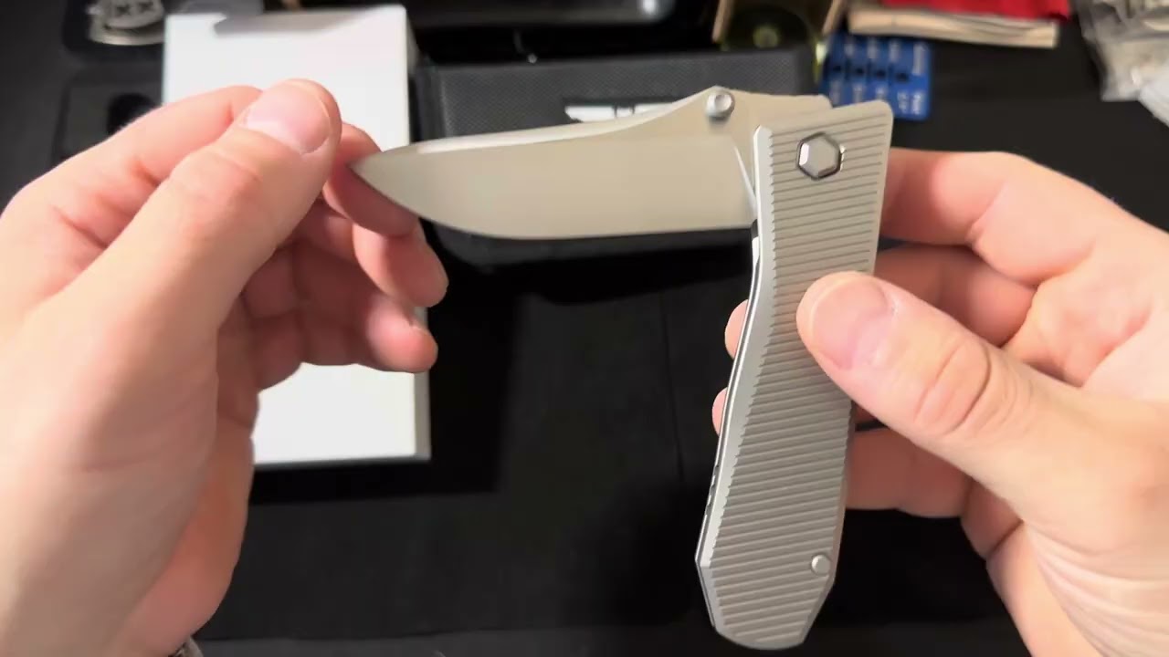 FORTIS knife by Dashkoff Knives & ClarkMods under Virtus Culter brand, Drop Point M398 & Titanium 💪
