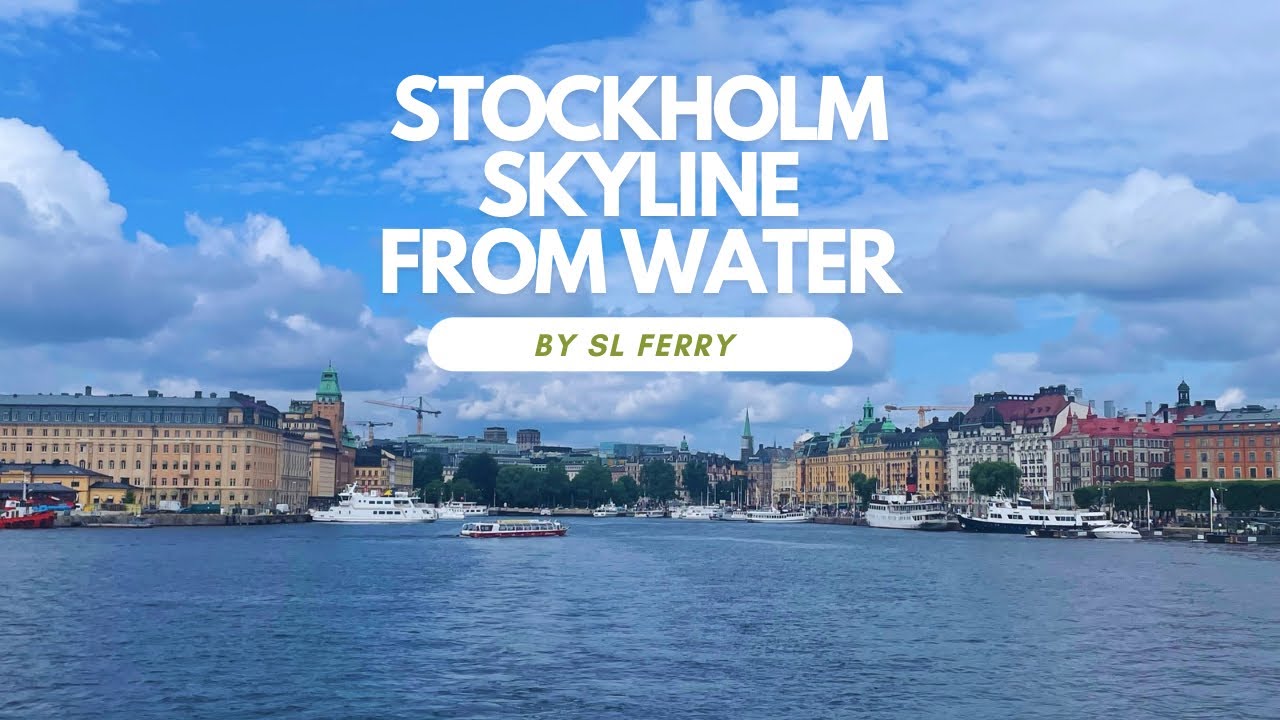 Stockholm Skyline and scenic water views by SL ferry ⛴️ Kungstrågården, Nybroplan #oldtown